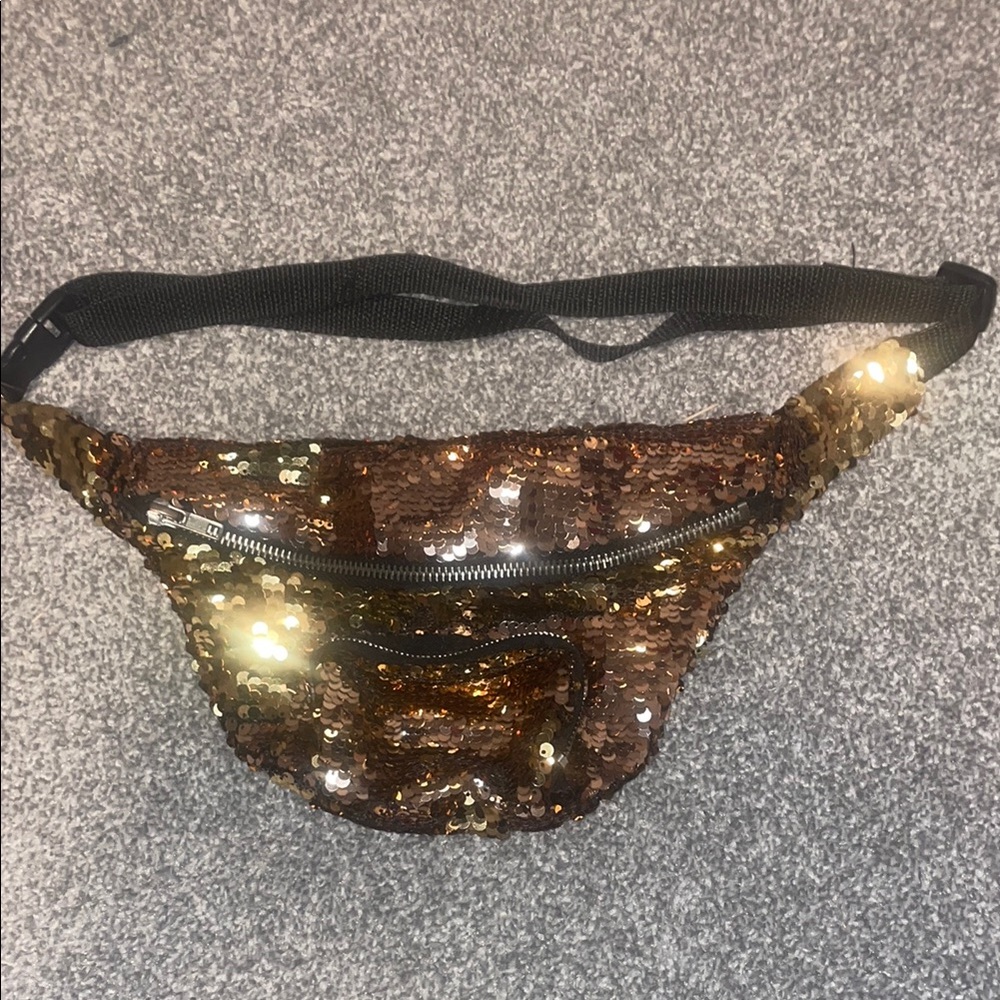 Gold Iridescent Fanny Pack with Adjustable Strap